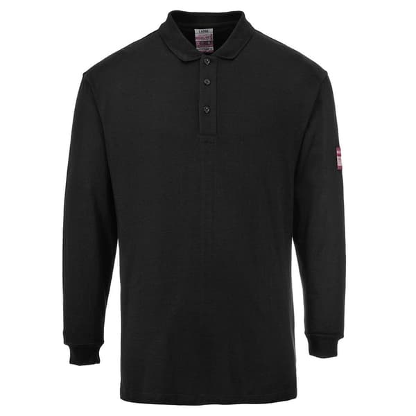 Portwest Mens Flame Resistant Anti-Static Long-Sleeved Polo Shirt