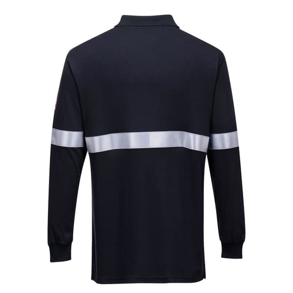 Portwest Polo shirt med reflekterande band för män som är flamresistenta