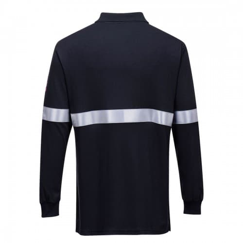Portwest Flammebestandig poloshirt med refleksbånd til herrer