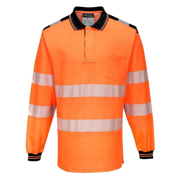 Portwest PW3 Bomull Hi-Vis Säkerhetspolo för herrar