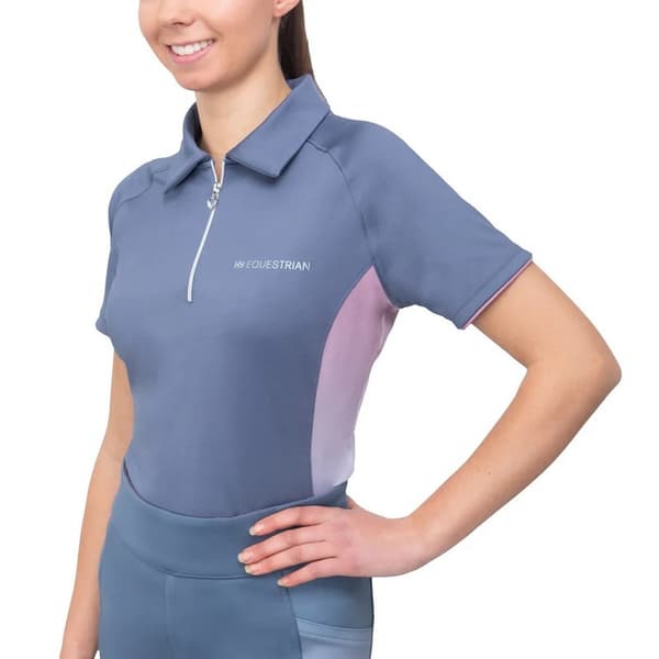 Hy Womens/Ladies Synergy Elevate Polo Shirt Riviera Blue/Grape XXS