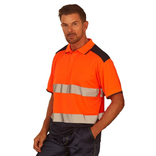 Yoko Tvåfärgad Hi-Vis-poloskjorta för herrar