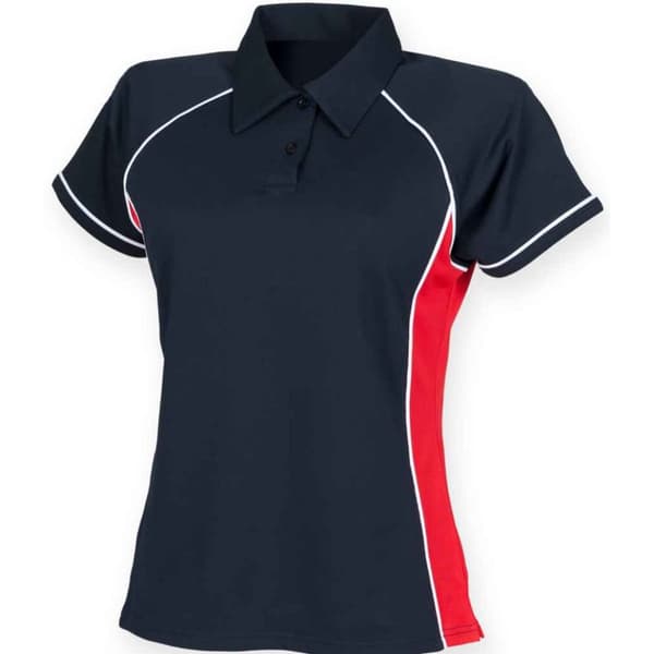 Finden & Hales Polotröja med Piped Performance för damer/damer Navy/Red/White 10 UK
