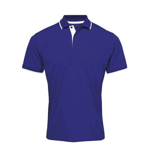 Premier Mens Coolchecker Contrast Pique Polo Shirt