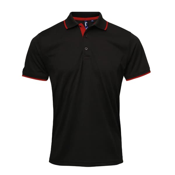 Premier Mens Coolchecker Contrast Pique Polo Shirt
