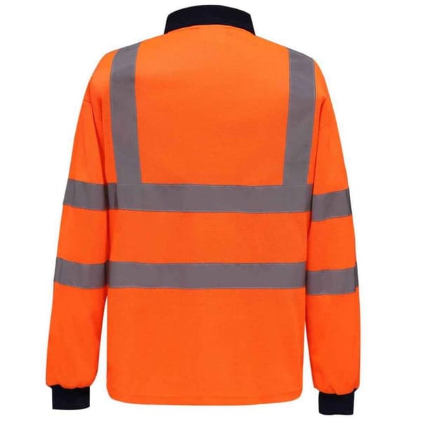Yoko Unisex långärmad polotröja i Hi-Vis-modell för vuxna
