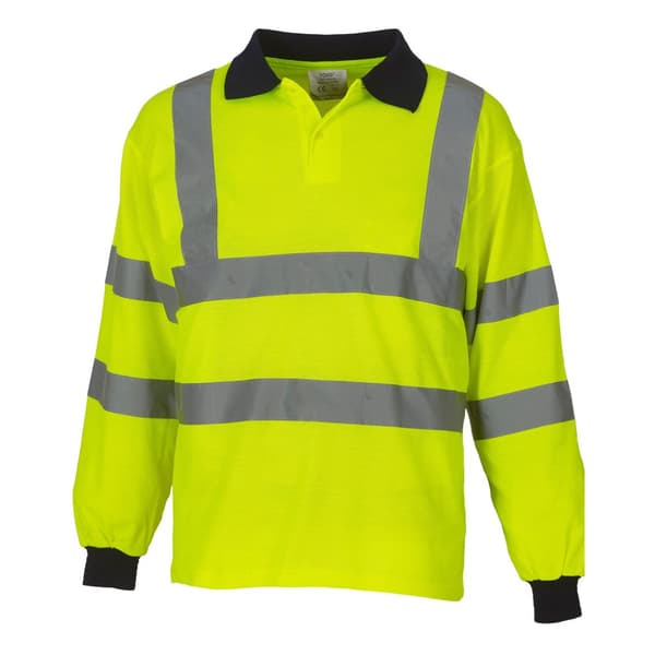Yoko Långärmad pikétröja i High-Vis-teknik för herrar