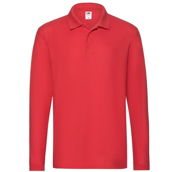Fruit of the Loom Premium Pique långärmad polotröja för herrar