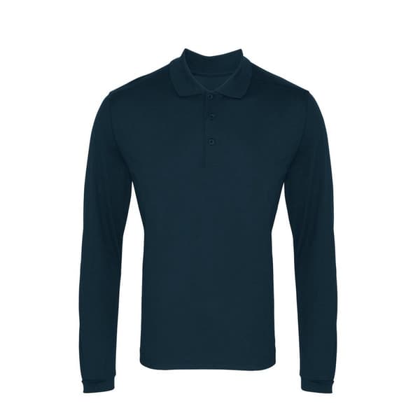 Premier Mens Coolchecker Pique Long-Sleeved Polo Shirt