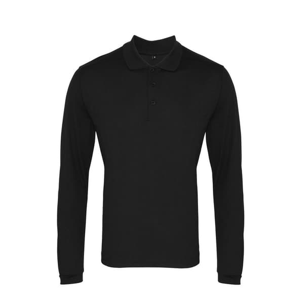 Premier Mens Coolchecker Pique Long-Sleeved Polo Shirt