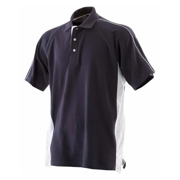 Finden & Hales Mens Cotton Pique Sports Polo Shirt Navy/White XXL