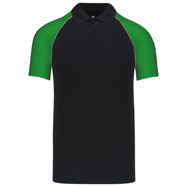 Kariban Mens Contrast Pique Baseball Polo Shirt