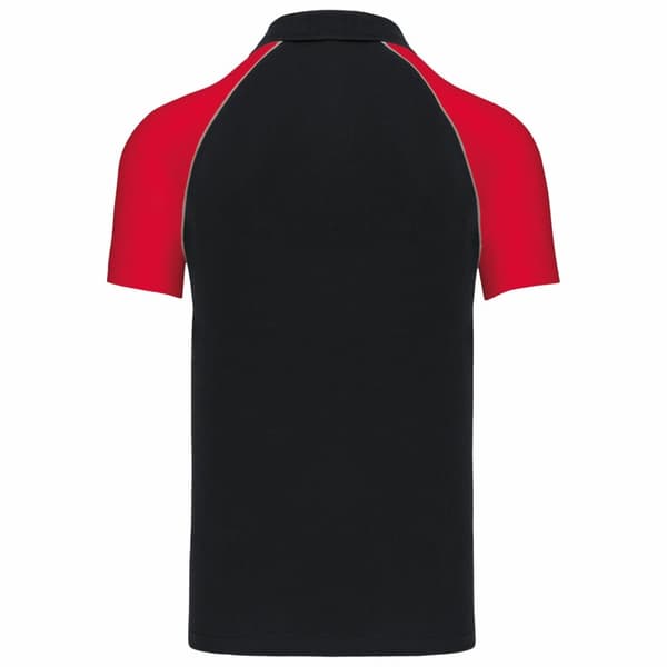 Kariban Mens Contrast Pique Baseball Polo Shirt