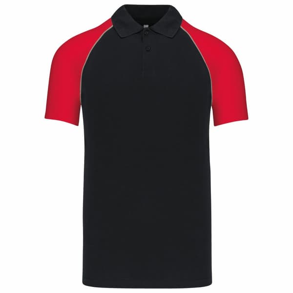Kariban Mens Contrast Pique Baseball Polo Shirt