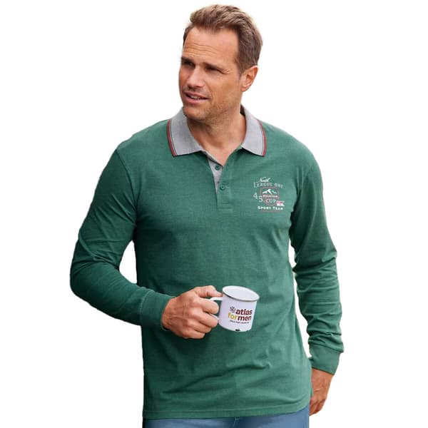 Atlas For Men Mens Long-Sleeved Polo Shirt (Pack of 2)
