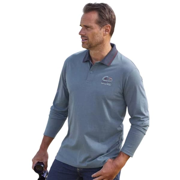 Atlas For Men Mens Snow Mountain Long-Sleeved Polo Shirt (Pack of 2)