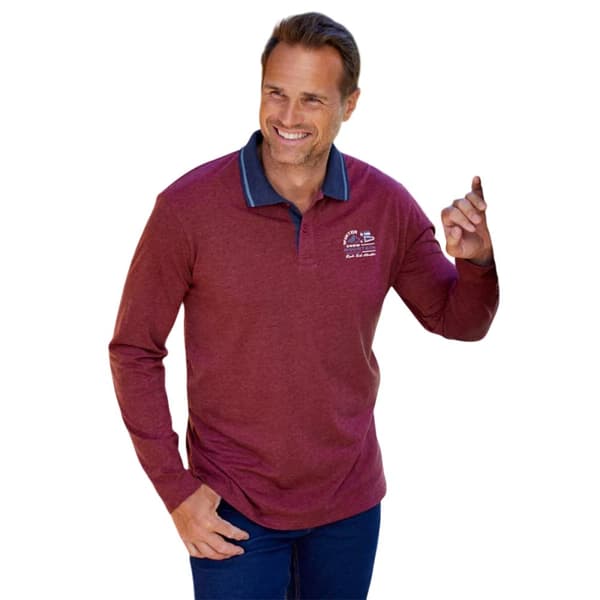 Atlas For Men Mens Snow Mountain Long-Sleeved Polo Shirt (Pack of 2)