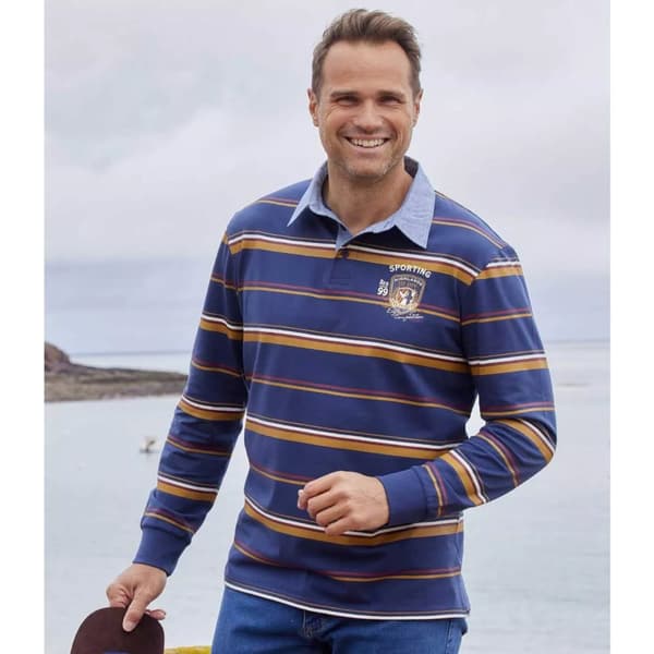 Atlas For Men Långärmad polotröja för män