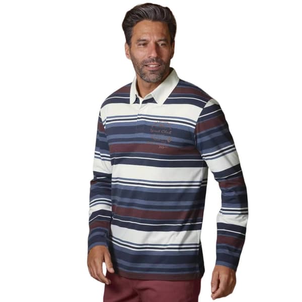 Atlas For Men Mens Contrast Long-Sleeved Polo Shirt