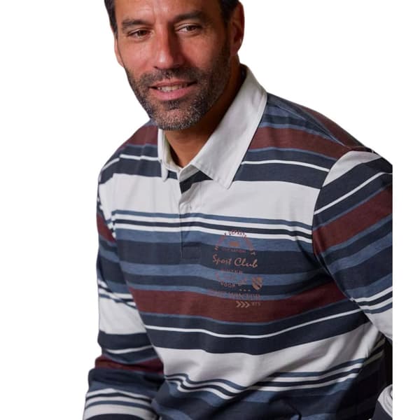 Atlas For Men Mens Contrast Long-Sleeved Polo Shirt