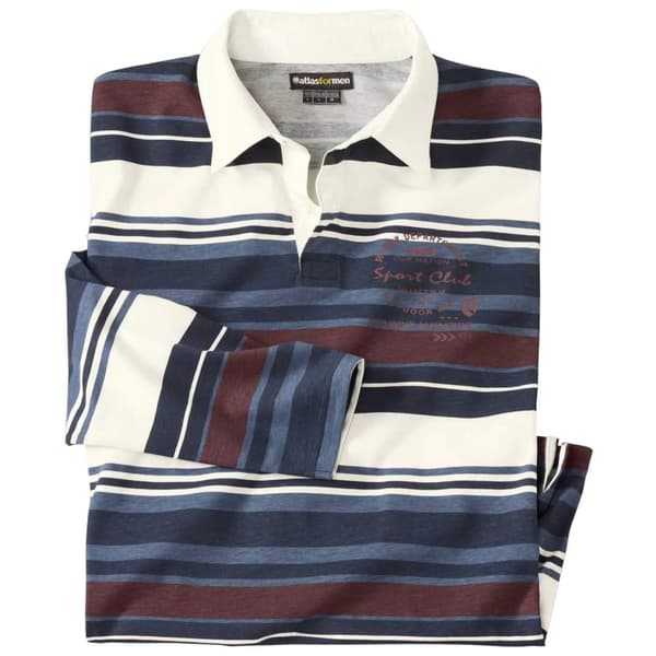 Atlas For Men Mens Contrast Long-Sleeved Polo Shirt