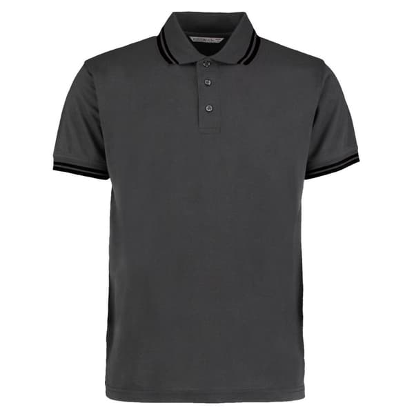 Kustom Kit Klassisk pikétröja med Tipped för herrar Charcoal/Black 3XL