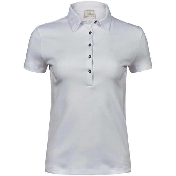 Tee Jays Womens/Ladies Pima Cotton Interlock Stitching Polo Shirt White S