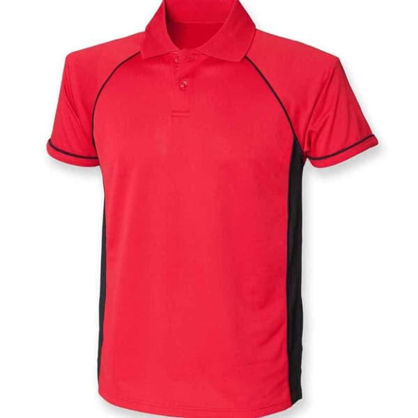 Finden & Hales Mens Performance Contrast Panel Polo Shirt