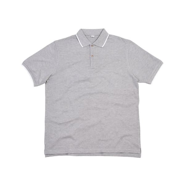 Mantis Polotröja med tippning för herrar Heather Grey/White Melange S