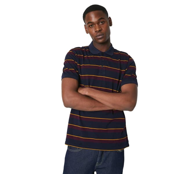 Maine Mens College Stripe Polo Shirt
