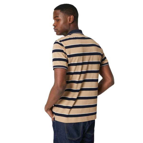Maine Mens Striped Pique Polo Shirt