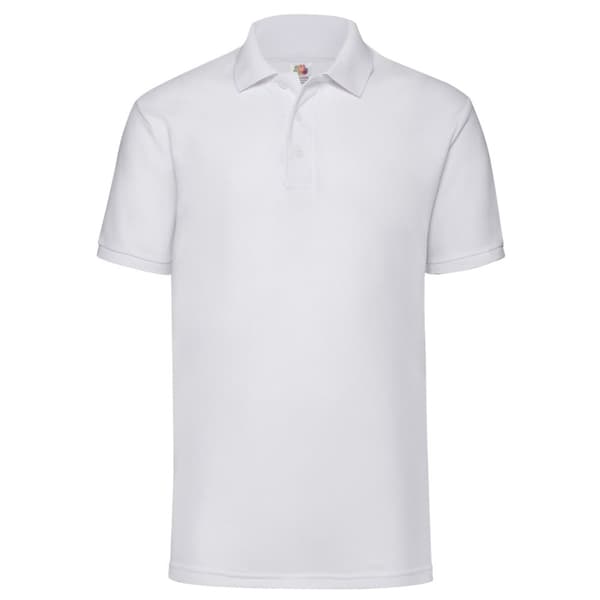 Fruit of the Loom Mens 65/35 Polycotton Pique Polo Shirt White 3XL
