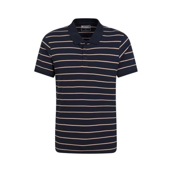Mountain Warehouse Mens Wren Stripe Cotton Polo Shirt Navy L