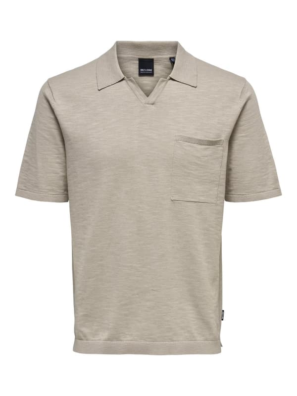 Only & Sons - onsAce Slub Polo Knit Beige XL