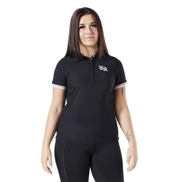 Firefoot Womens/Ladies Bempton Polo Shirt Black/Pink S