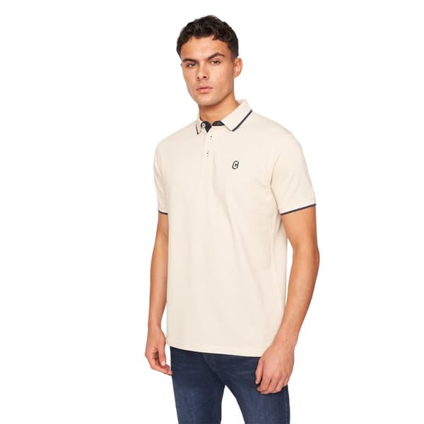 Crosshatch Mens Mapouts Polo Shirt Off White S