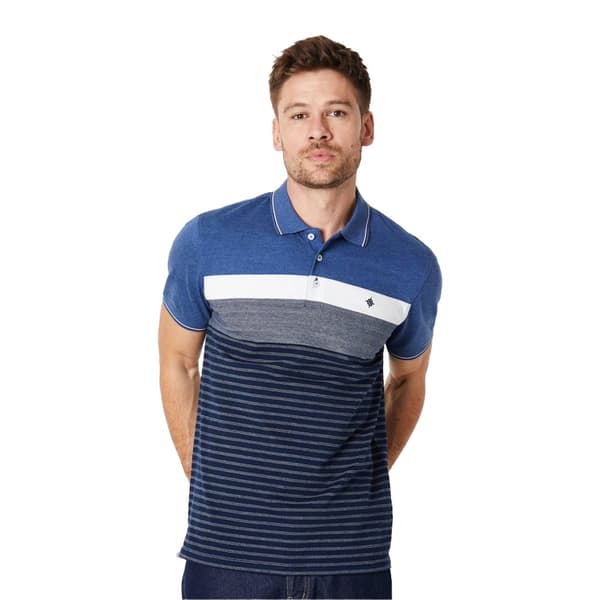 Maine Mens Rome Placement Stripe Polo Shirt
