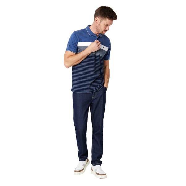 Maine Mens Rome Placement Stripe Polo Shirt