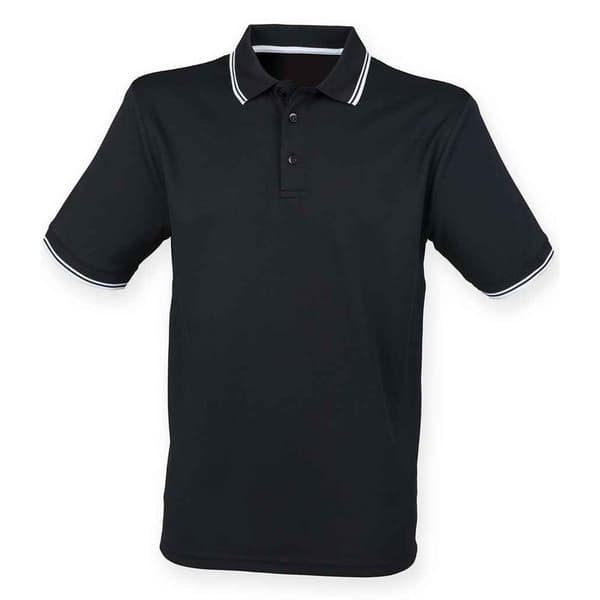 Henbury Mens CoolPlus Tipped Polo Shirt