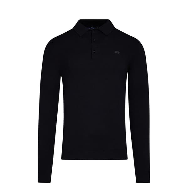 Raging Bull Mens Knitted Classic Polo Shirt Black L