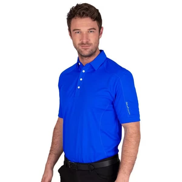 Island Green Mens Topstitched Golf Polo Shirt