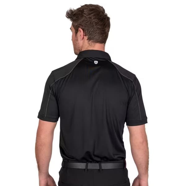 Island Green Mens Topstitched Golf Polo Shirt