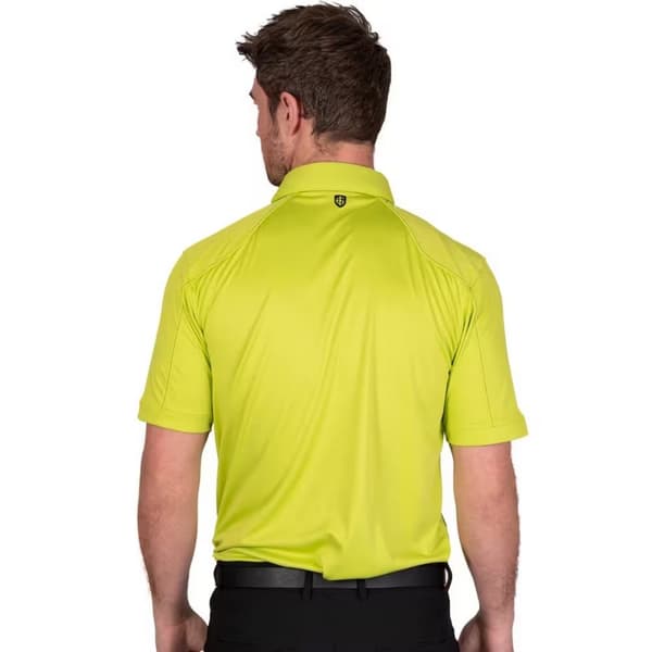 Island Green Mens Topstitched Golf Polo Shirt