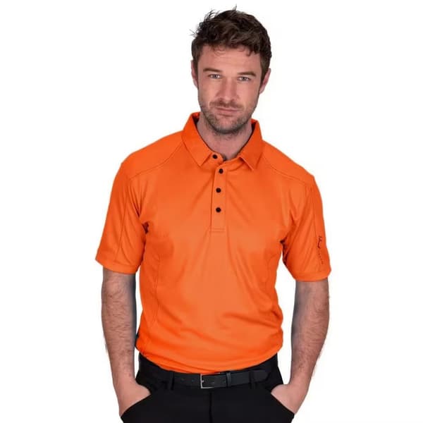 Island Green Mens Topstitched Golf Polo Shirt