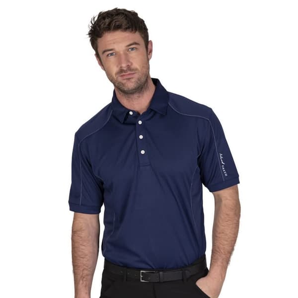 Island Green Mens Topstitched Golf Polo Shirt