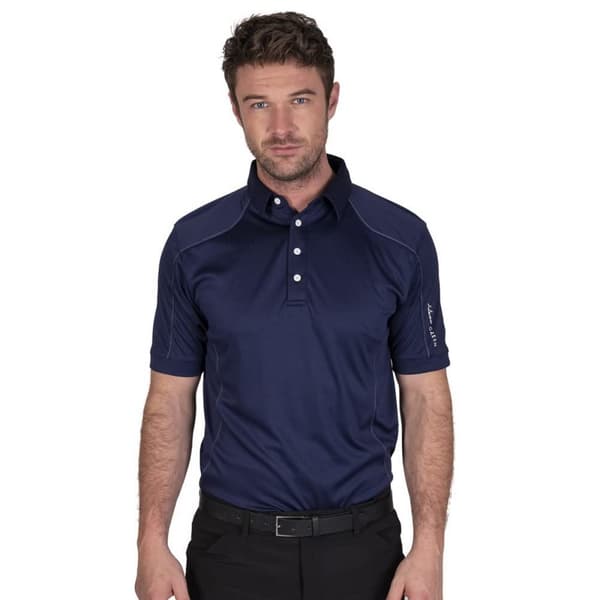 Island Green Mens Topstitched Golf Polo Shirt
