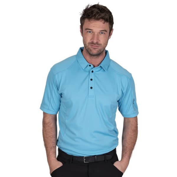 Island Green Mens Topstitched Golf Polo Shirt