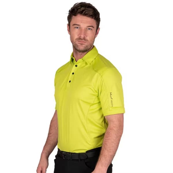 Island Green Mens Topstitched Golf Polo Shirt