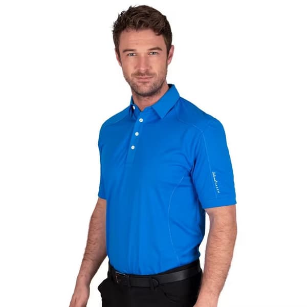 Island Green Mens Topstitched Golf Polo Shirt