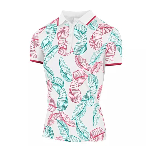 Island Green Womens/Ladies Leaf Print Polo Shirt